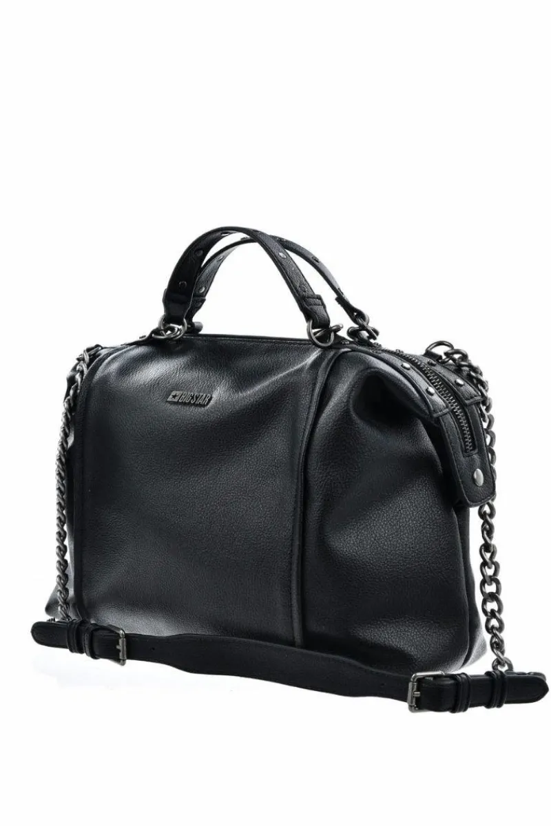 Sale Eko Skórzana Torebka Z Łańcuchem Big Star OO574020 Czarna Torebki Klasyczne