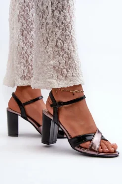 Sandały Na Słupku|Sandały Na Obcasie><noscript><img width=