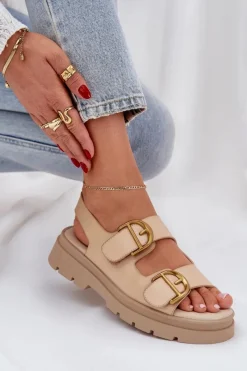 Sandały Płaskie><noscript><img width=