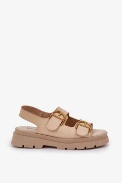 Sandały Płaskie><noscript><img width=