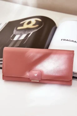 Sale Boto Eko Skórzany Gładki Portfel Damski Różowy Erolia