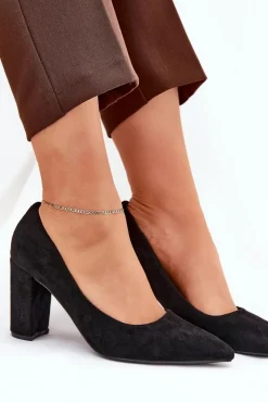 Best Boto Eko Zamszowe Czółenka Na Słupku Czarne Ellinoria