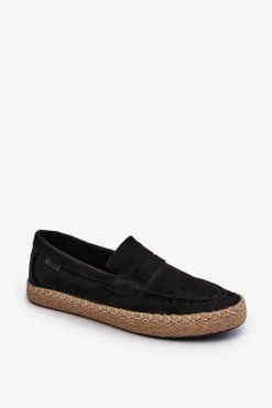 Mokasyny Wsuwane>Big Star Shoes Eko Zamszowe Espadryle Męskie Big Star NN174046 Czarne