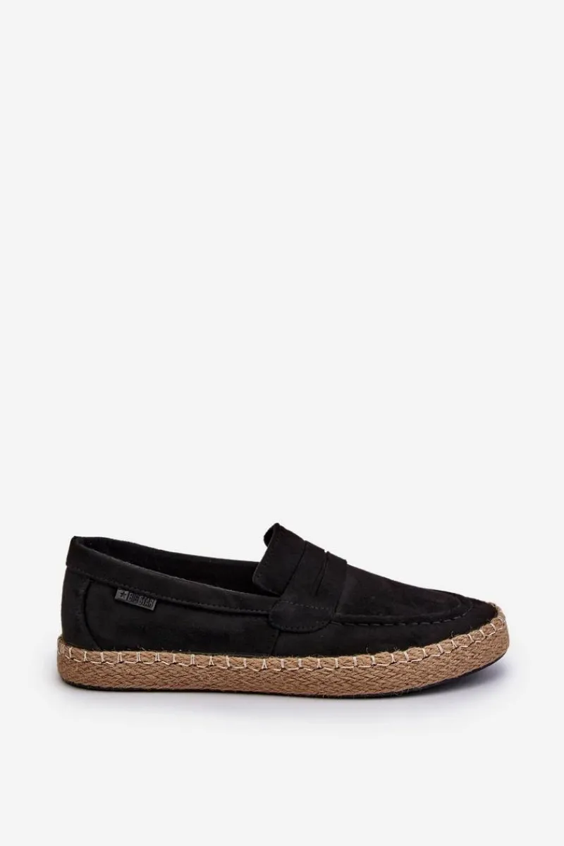 Mokasyny Wsuwane>Big Star Shoes Eko Zamszowe Espadryle Męskie Big Star NN174046 Czarne