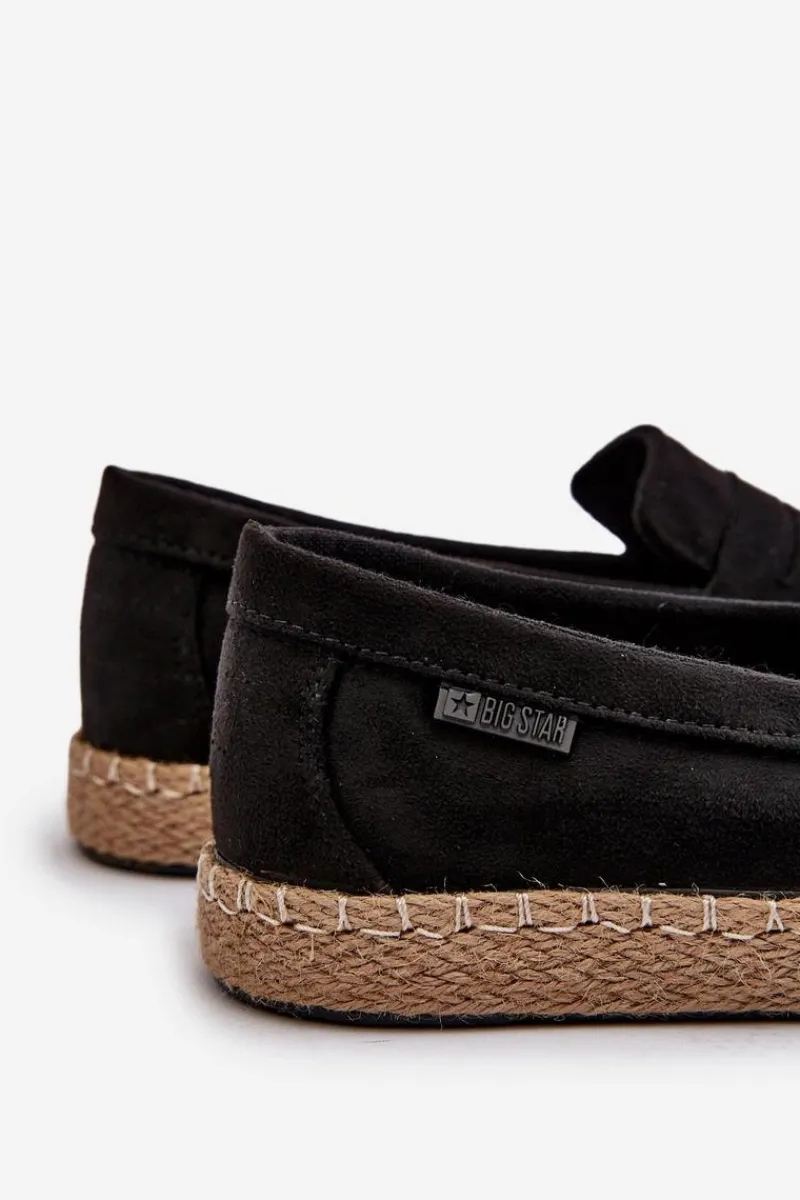 Mokasyny Wsuwane>Big Star Shoes Eko Zamszowe Espadryle Męskie Big Star NN174046 Czarne