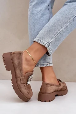 Loafersy Damskie|Mokasyny Na Platformie><noscript><img width=