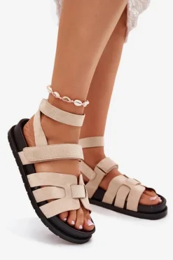 Sandały Płaskie><noscript><img width=