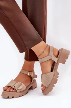 Sandały Płaskie><noscript><img width=