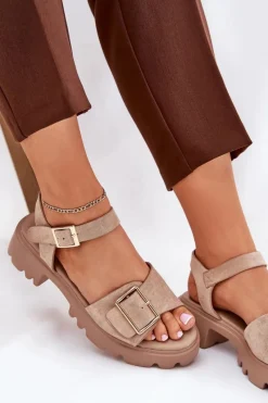 Sandały Płaskie><noscript><img width=