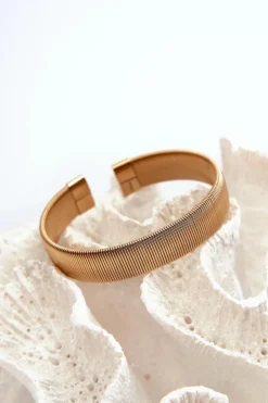 Outlet Elastyczna Bransoleta Damska Ze Stali Nierdzewnej Złota Bransoletki