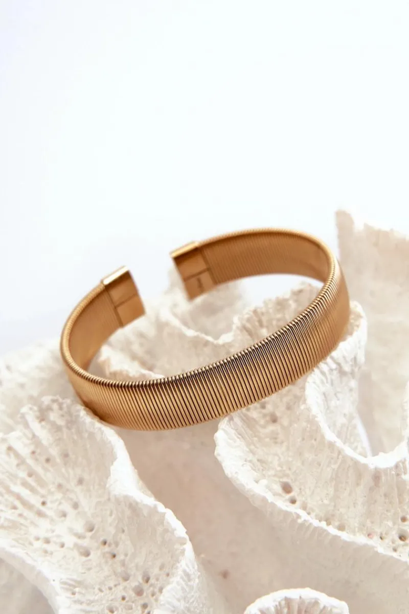 Outlet Elastyczna Bransoleta Damska Ze Stali Nierdzewnej Złota Bransoletki