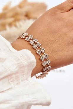 Bransoletki>Boto Elegancka Damska Bransoletka Z Cyrkoniami Złota