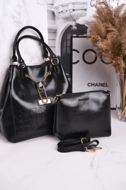 New Monnari Elegancka Damska Torba z Kosmetyczką BAG5810-020 Czarna