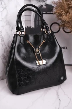 New Monnari Elegancka Damska Torba z Kosmetyczką BAG5810-020 Czarna