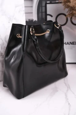 New Monnari Elegancka Damska Torba z Kosmetyczką BAG5810-020 Czarna