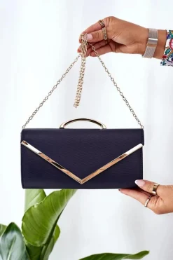 Kopertówki>Boto Elegancka Kopertówka Z Łańcuszkiem Granatowa