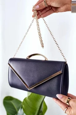 Kopertówki>Boto Elegancka Kopertówka Z Łańcuszkiem Granatowa