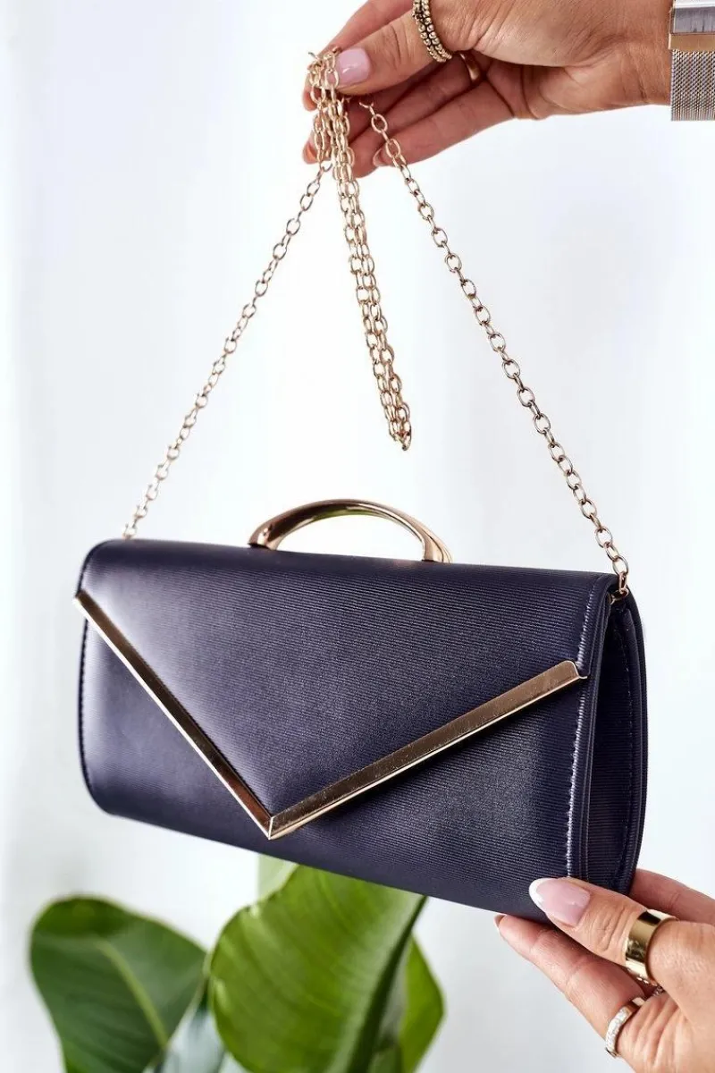 Kopertówki>Boto Elegancka Kopertówka Z Łańcuszkiem Granatowa