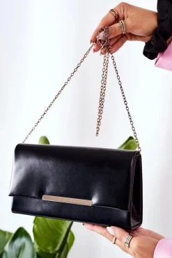 Kopertówki>Boto Elegancka Kopertówka Z Łańcuszkiem Czarna