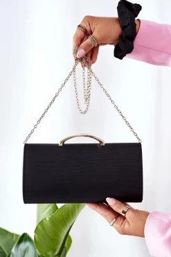 Elegancka Kopertówka Z Łańcuszkiem Czarna Kopertówki