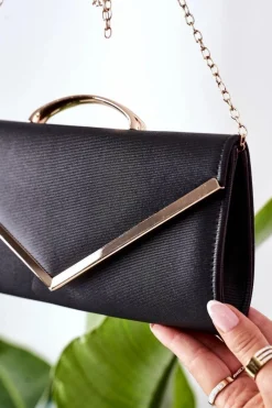 Elegancka Kopertówka Z Łańcuszkiem Czarna Kopertówki