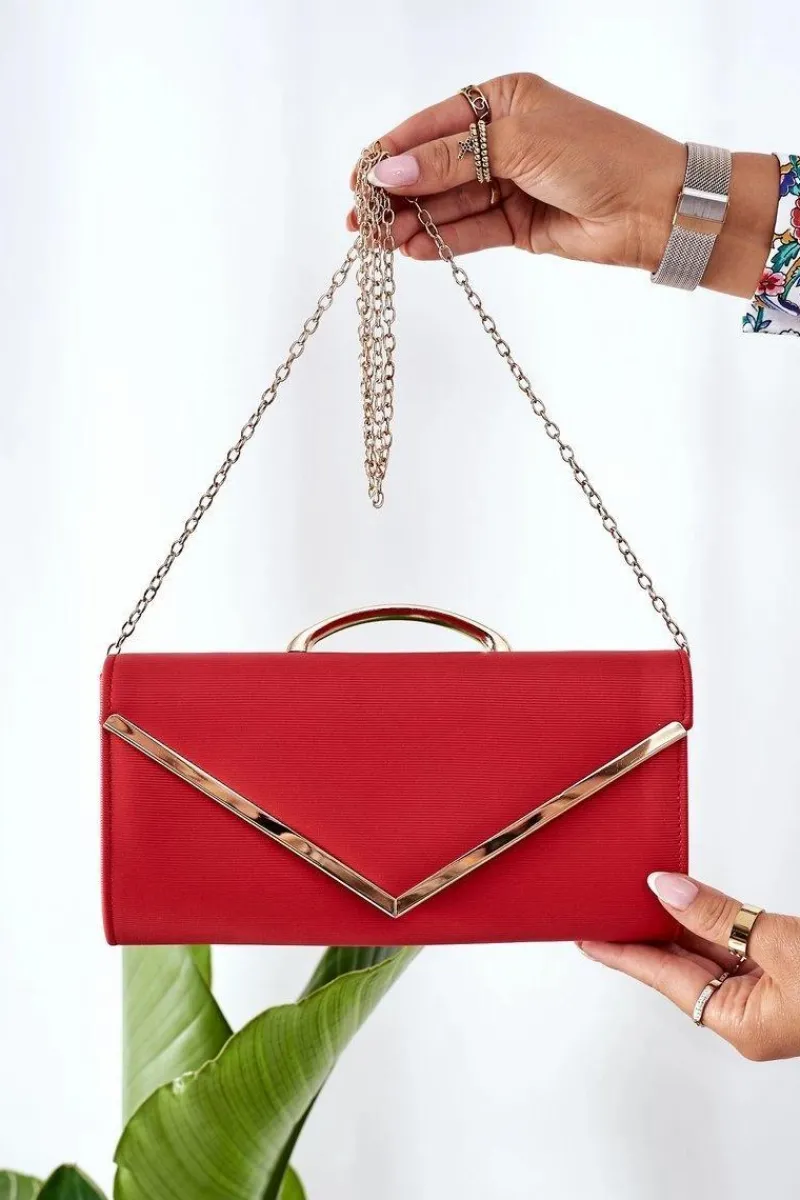 Online Elegancka Kopertówka Z Łańcuszkiem Czerwona Kopertówki
