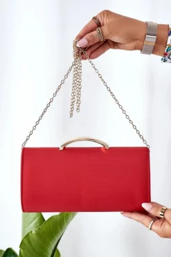 Online Elegancka Kopertówka Z Łańcuszkiem Czerwona Kopertówki