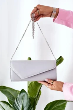 Kopertówki>Boto Elegancka Kopertówka Z Łańcuszkiem Szara