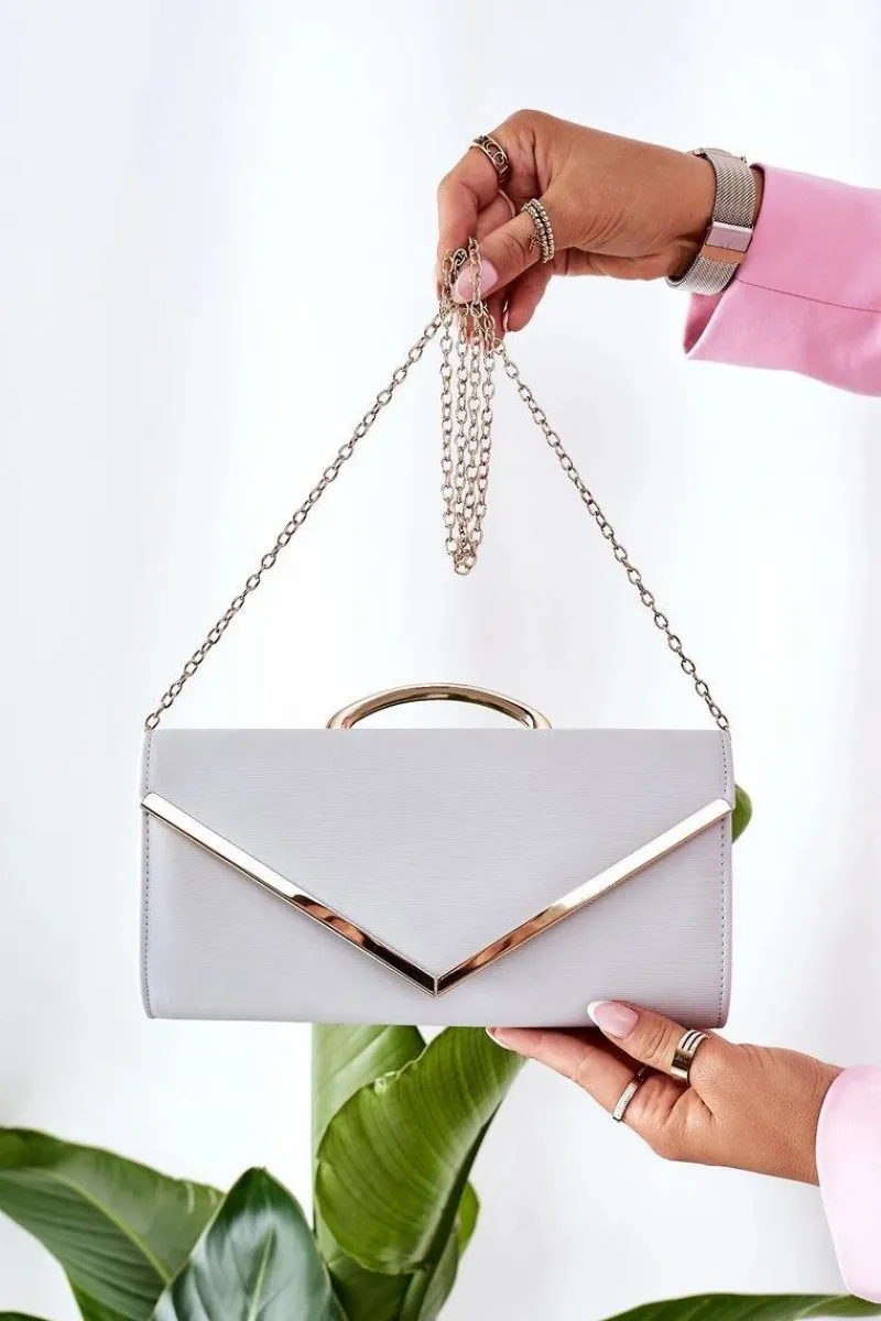 Outlet Boto Elegancka Kopertówka Z Łańcuszkiem Szara