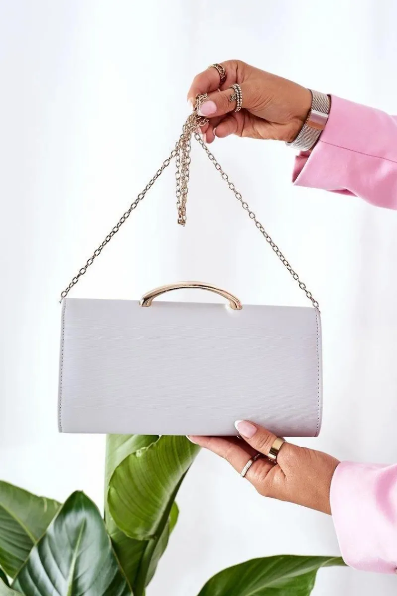 Outlet Boto Elegancka Kopertówka Z Łańcuszkiem Szara