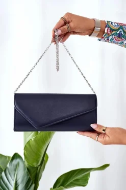 Online Boto Elegancka Kopertówka Z Łańcuszkiem Granatowa