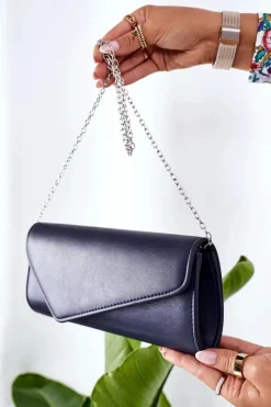 Online Boto Elegancka Kopertówka Z Łańcuszkiem Granatowa