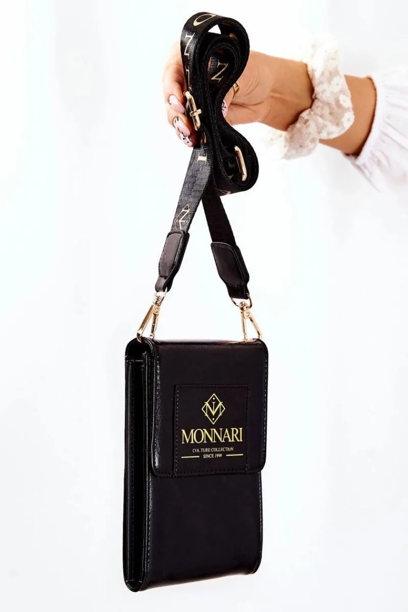 New Elegancka Mała Torebka ETUA030-020 Czarna Torebki Monnari|Listonoszki