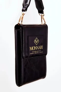 New Elegancka Mała Torebka ETUA030-020 Czarna Torebki Monnari|Listonoszki