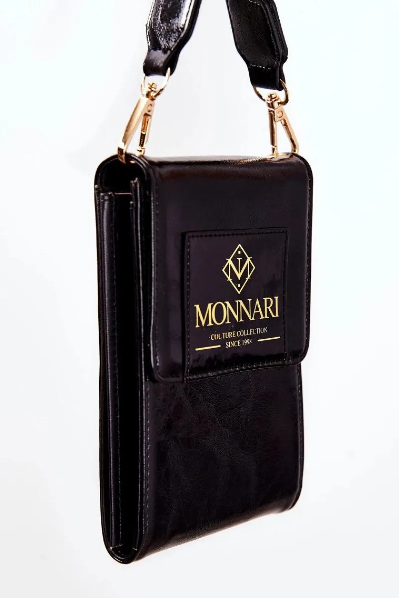 New Elegancka Mała Torebka ETUA030-020 Czarna Torebki Monnari|Listonoszki