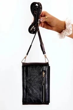 New Elegancka Mała Torebka ETUA030-020 Czarna Torebki Monnari|Listonoszki