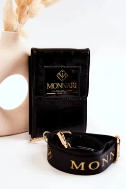 New Elegancka Mała Torebka ETUA030-020 Czarna Torebki Monnari|Listonoszki