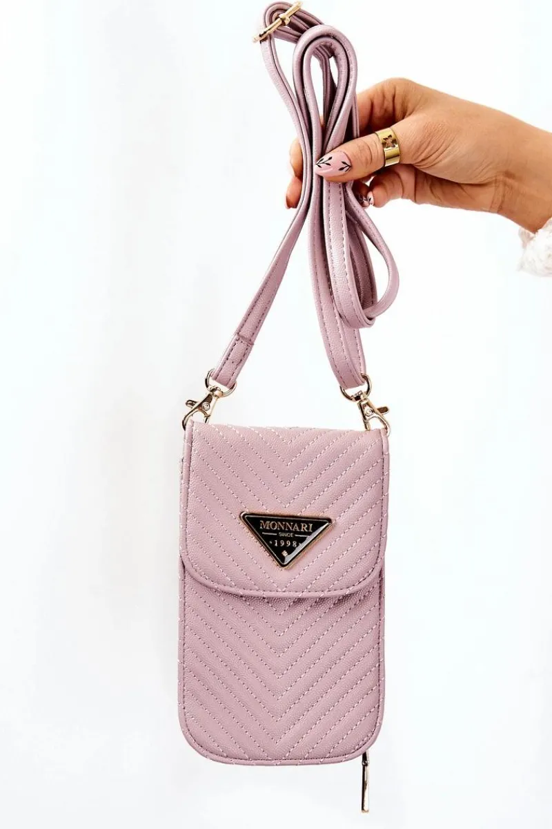 Elegancka Pikowana Torebka ETUA040-014 Fioletowa Torebki Monnari|Listonoszki