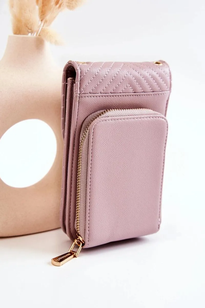 Elegancka Pikowana Torebka ETUA040-014 Fioletowa Torebki Monnari|Listonoszki