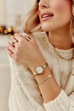 Bransoletki>Glam Chic Elegancka Pleciona Bransoletka Żmijka Złota