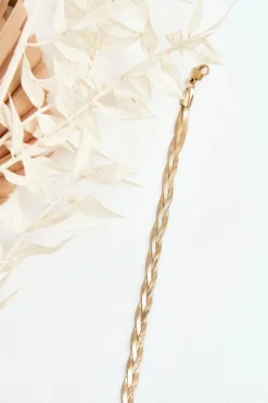 Bransoletki></noscript>Glam Chic Elegancka Pleciona Bransoletka Żmijka Złota