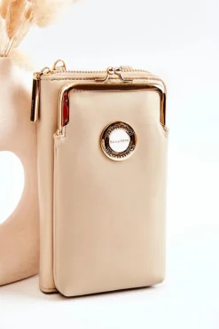 Hot Monnari Elegancka Torebka Portfel 2w1 ETUA050-023 Beżowo-Złota