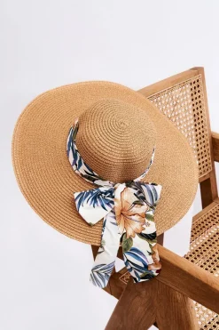 New Boto Elegancki Damski Kapelusz Z Materiałową Kokardą Beżowy