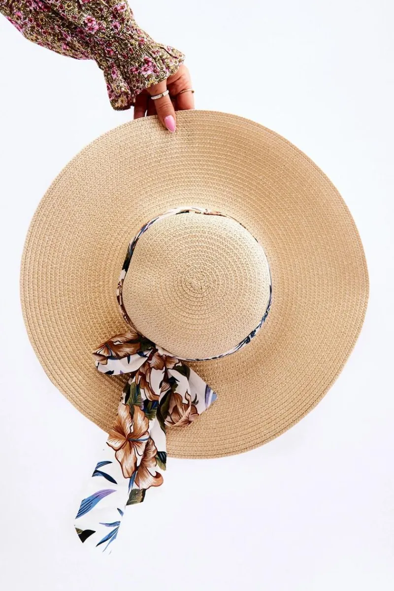 Okrycia Głowy>Boto Elegancki Damski Kapelusz Z Materiałową Kokardą Jasnobeżowy