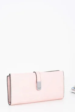 Portfele>Boto Elegancki Damski Pudrowy Portfel Na Magnes Róż