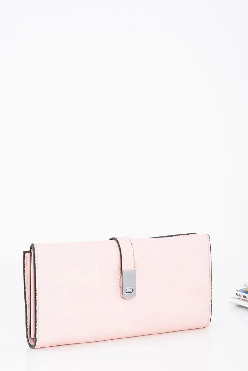 Portfele>Boto Elegancki Damski Pudrowy Portfel Na Magnes Róż