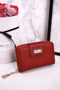 Portfele>Boto Elegancki Portfel Damski Zapinany na Suwak ESLEE Czerwony