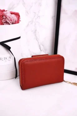 Portfele>Boto Elegancki Portfel Damski Zapinany na Suwak ESLEE Czerwony