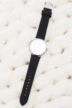 Zegarki>Ernest Elegancki Skórzany Czarny Damski Zegarek