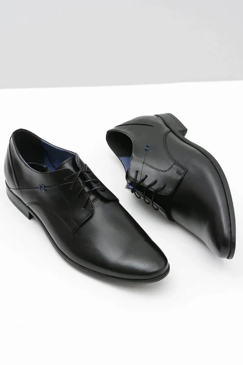 New Eleganckie Czarne Półbuty Gaspare Polska Skóra Męskie Półbuty Eleganckie